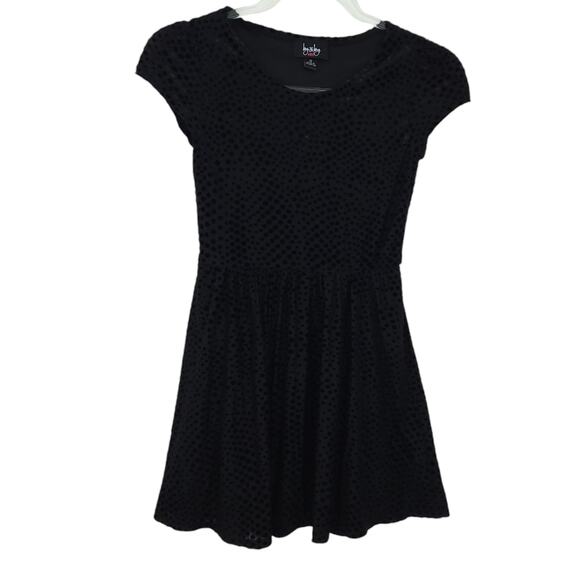 Byby Girl Black Dress Short Sleeve Fit and Flare Size 12 Kids Casual Holiday - Picture 1 of 6